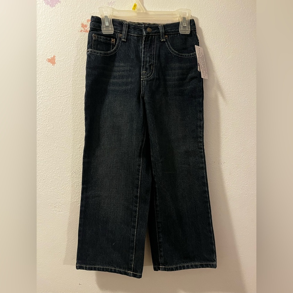 NWT Boy’s Greendog Size 6 Dark Blue Denim Jeans with Snap Closure